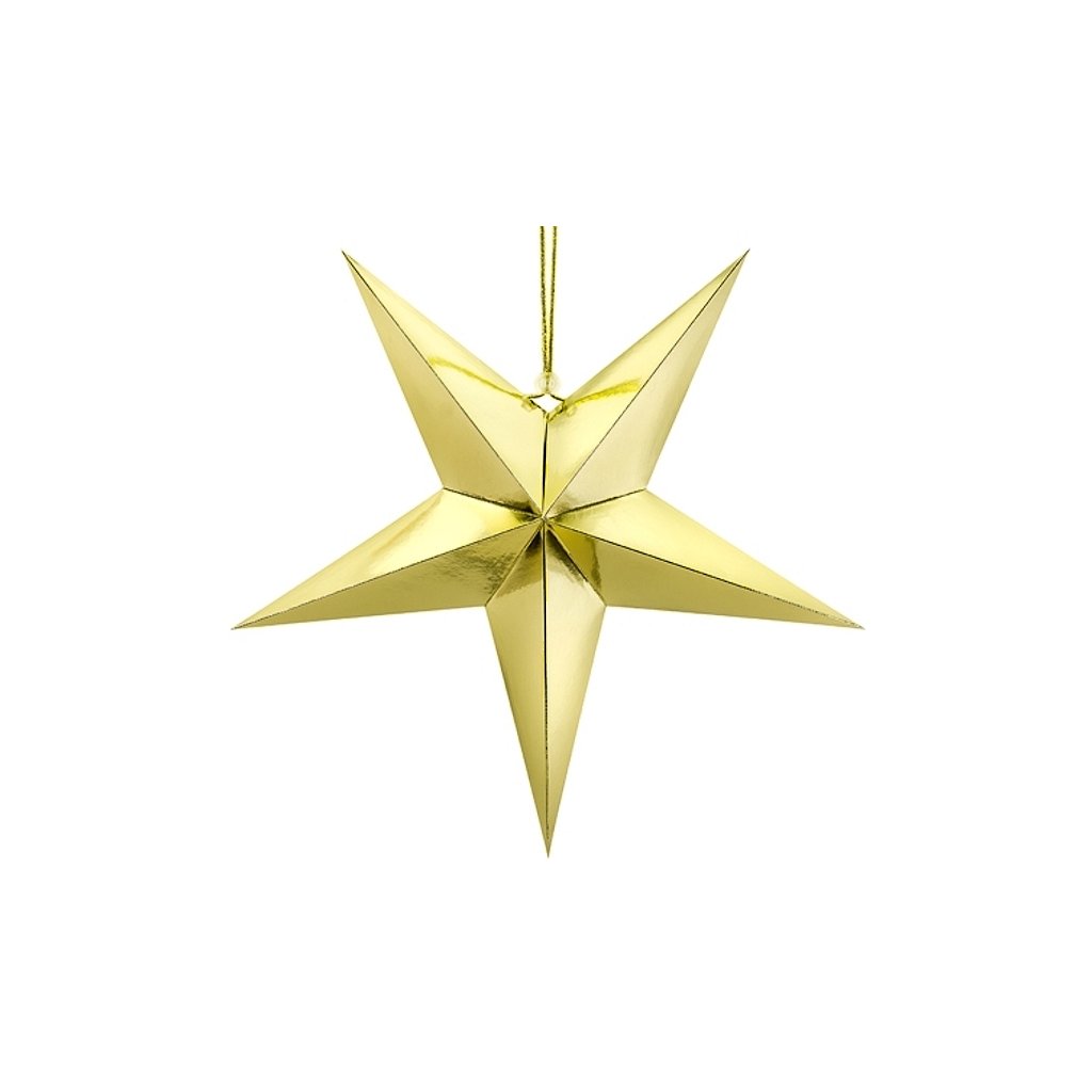 Hvězda papírová zlatá 45cm