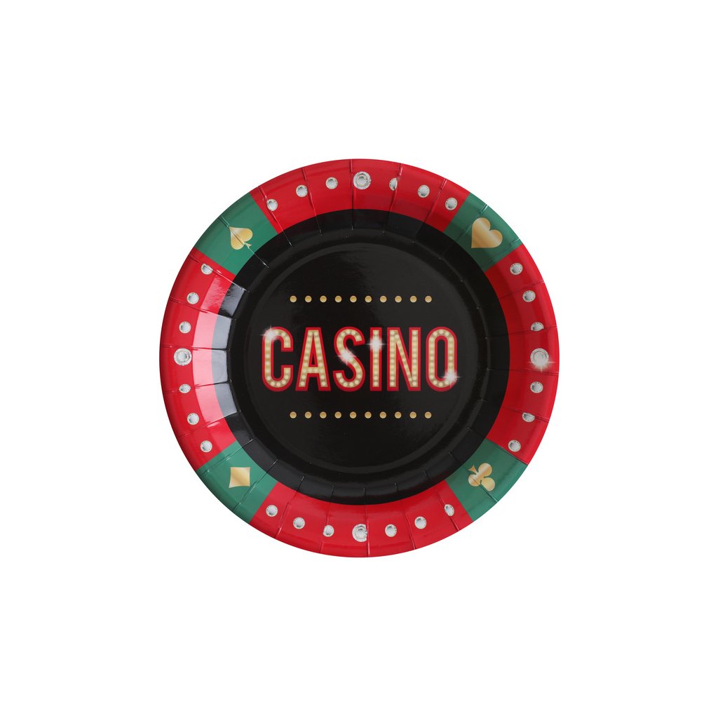 Talířky tematické na party s nápisem Casino 10ks