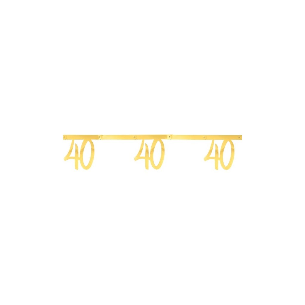 Girlanda metalická zlatá "40" 2,5m