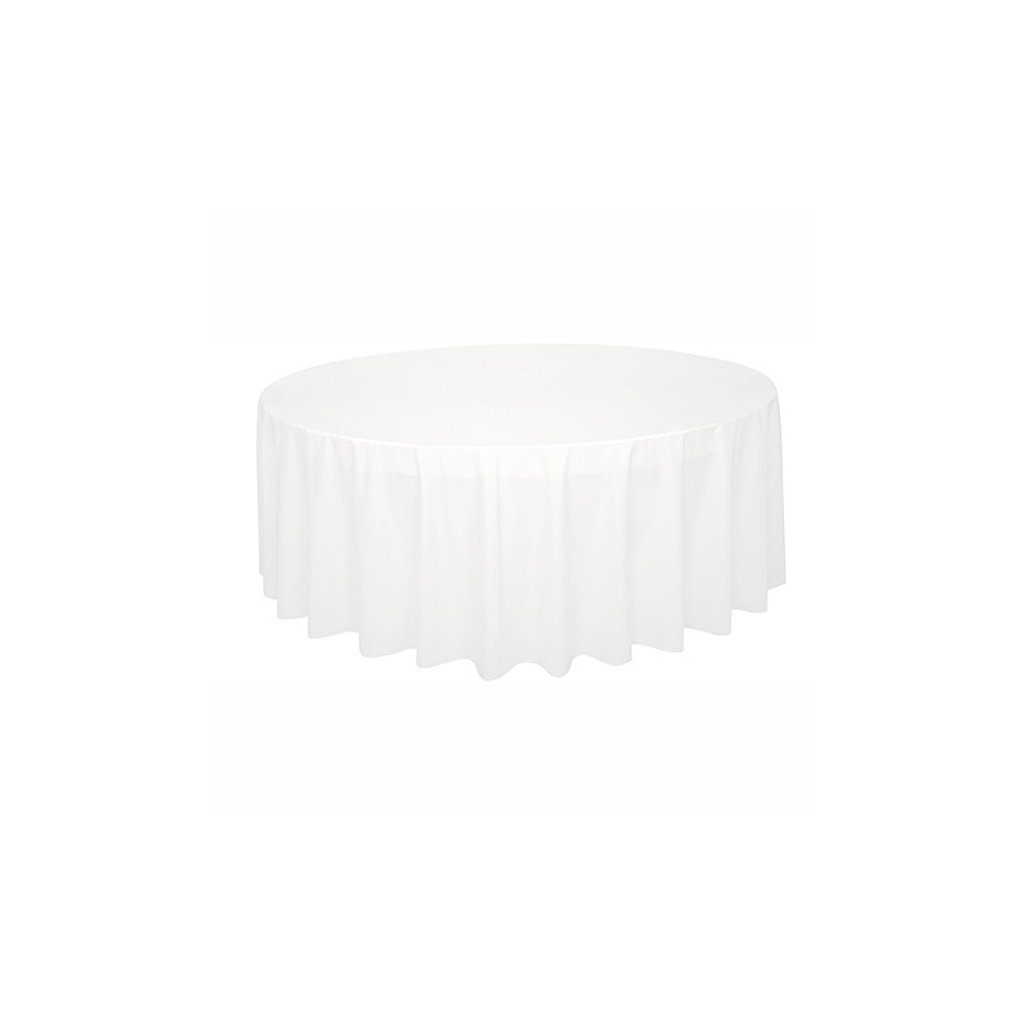 Ubrus plastový bílý pro kulatý stůl 210cm