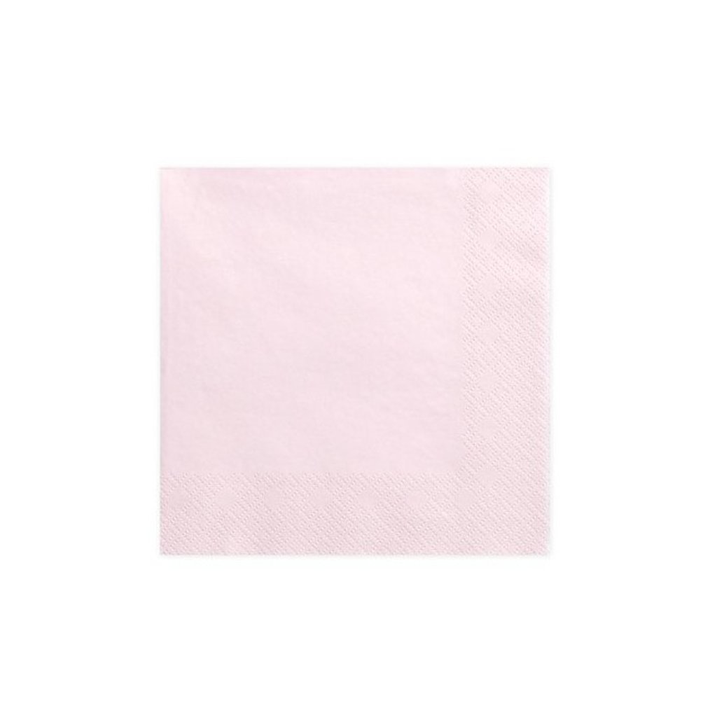 Ubrousky papírové pudrově růžové 33x33cm 20ks