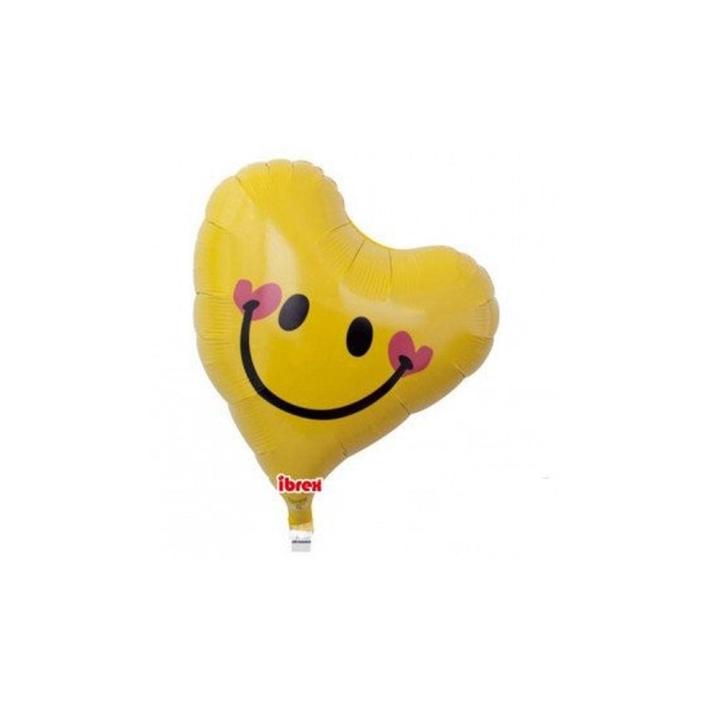 Balónek fóliový Křivé srdce Smile 35 cm