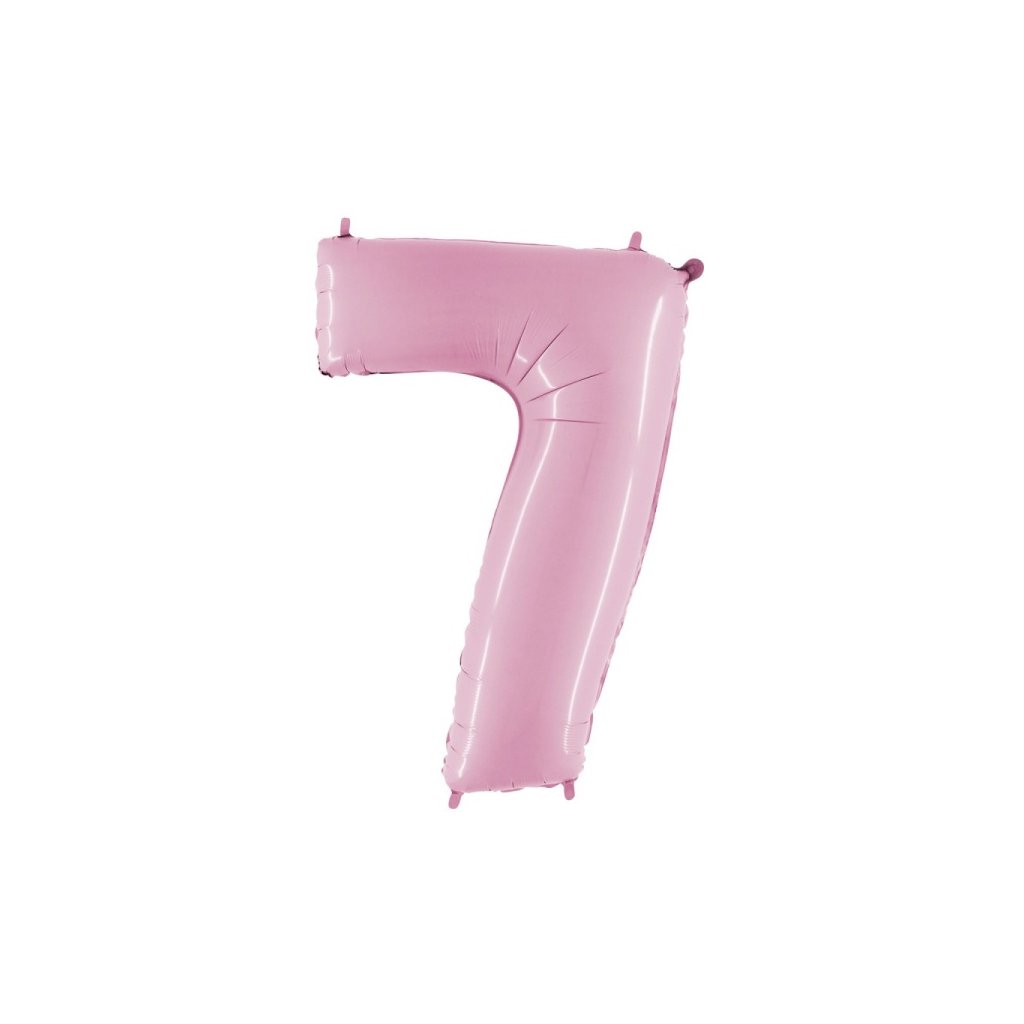 Balónek fóliový číslice 7 pastelově růžová 66 cm