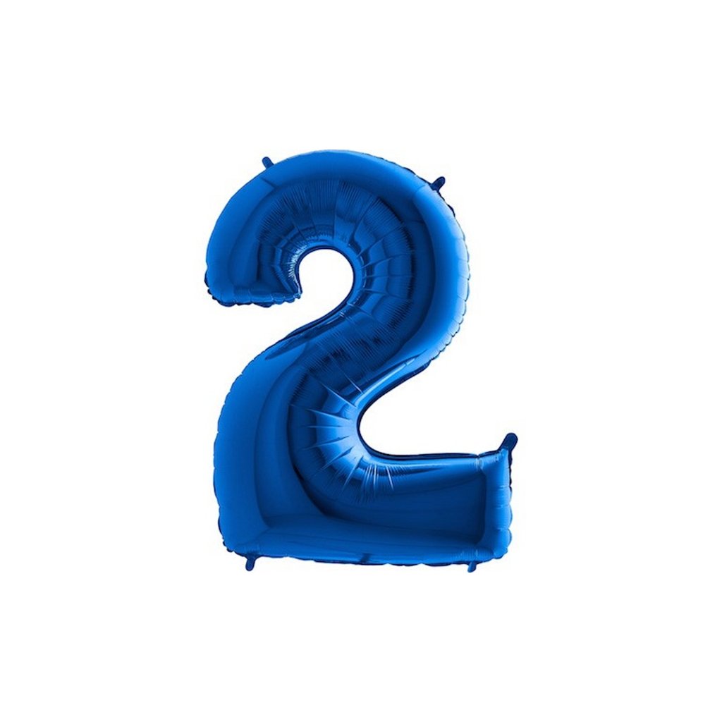 Balónek fóliový číslice 2 modrá 105 cm