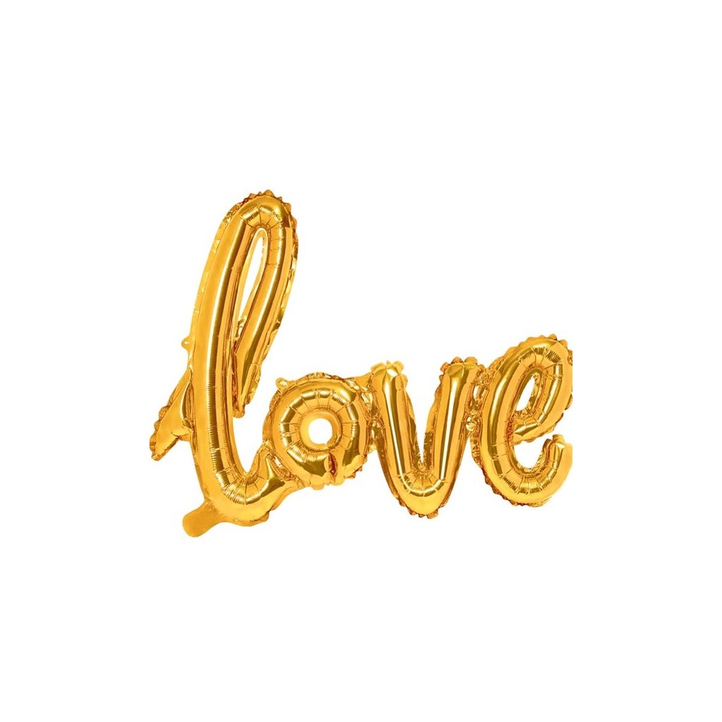 Balónkový nápis Love zlatý 73 x 59 cm
