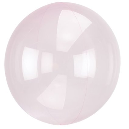 Balonek Bubbles transparentní  sv. růžová 38x40 cm