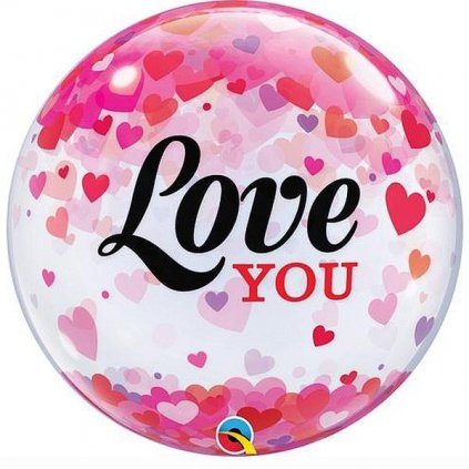 Balónek Bubbles Love You 56 cm