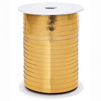 Stuha plastová vázací metalická zlatá 5mm/225m