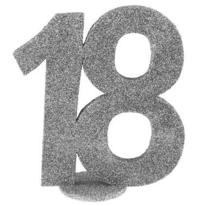 Číslovka na stůl 18 ve stříbrné barvě 1ks