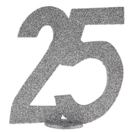 Číslovka na stůl 25 ve stříbrné barvě 1ks