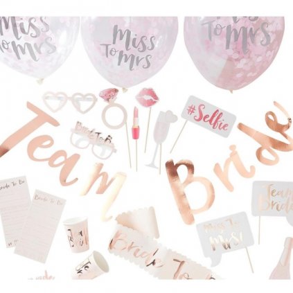 Party box Bride to Be rose gold 48 ks