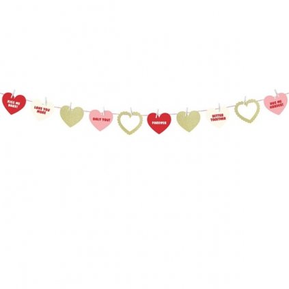 Girlanda srdce sweet love 110cm