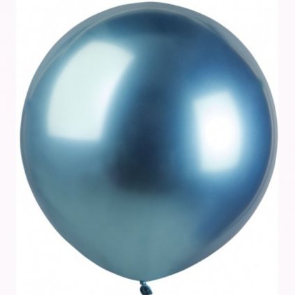 Balónek latexový chromový modrý 48 cm 1 ks