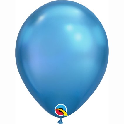 Balónek latexový chromový modrý 30 cm 1 ks