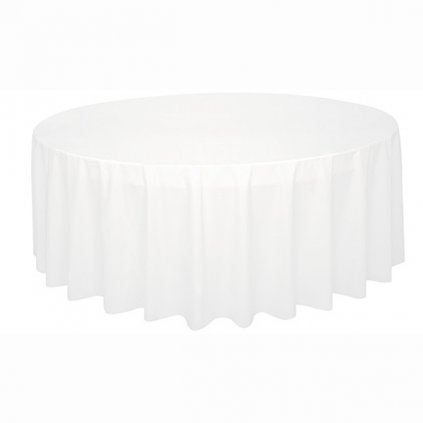 Ubrus plastový bílý pro kulatý stůl 210cm