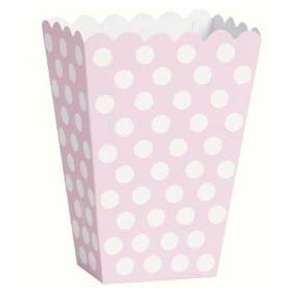 Krabičky na popcorn Lovely růžové s puntíky 8ks