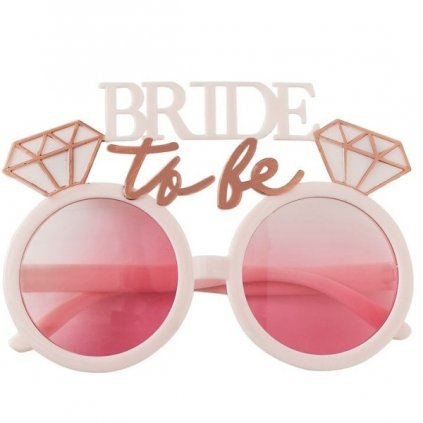 Brýle plastové Bride to be růžové 1ks