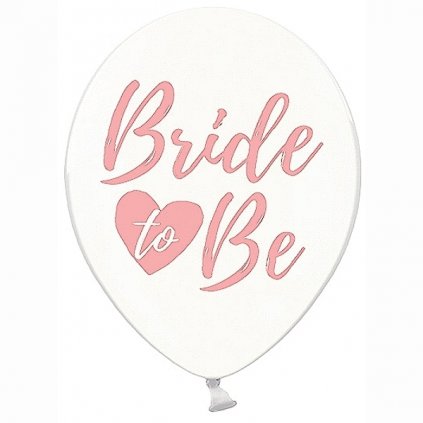 Balonky latexové transparentní "Bride to be" růžové 30cm 50ks