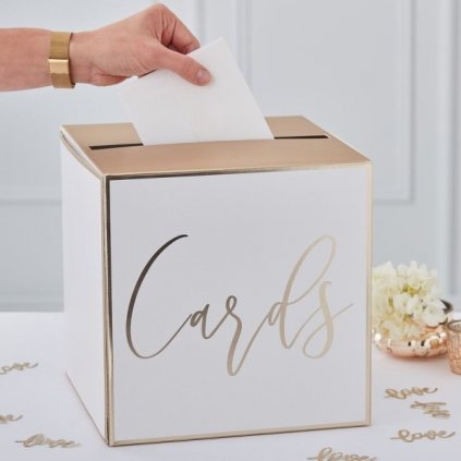 Box na přání bílo-zlatý Cards