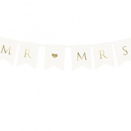 Banner zlatý nápis MR & MRS