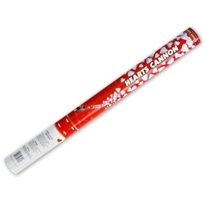 Vystřelovací konfety 60cm bílá srdce