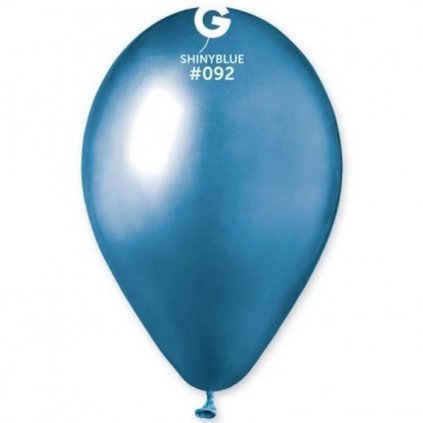 Balónek latexový chromový modrý 33 cm 1 ks