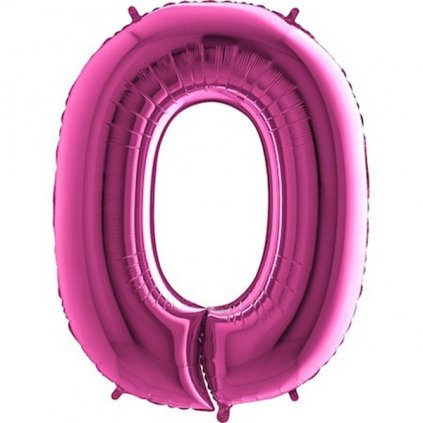 Balónek fóliový číslice 0 růžová 102 cm