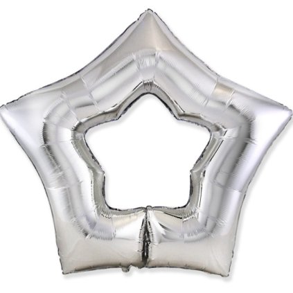 Balónek fóliový Hvězda stříbrná obrys 91 cm