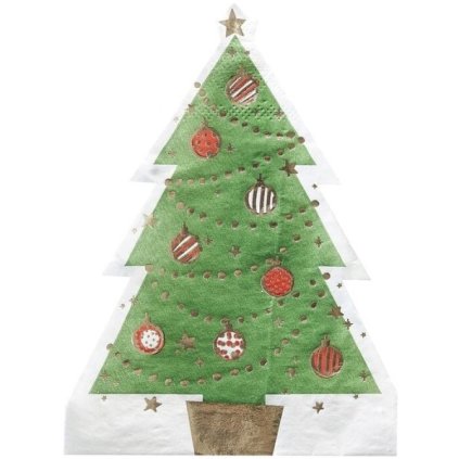 Vánoční ubrousky ve tvaru vánočního stromečku 12 kd
