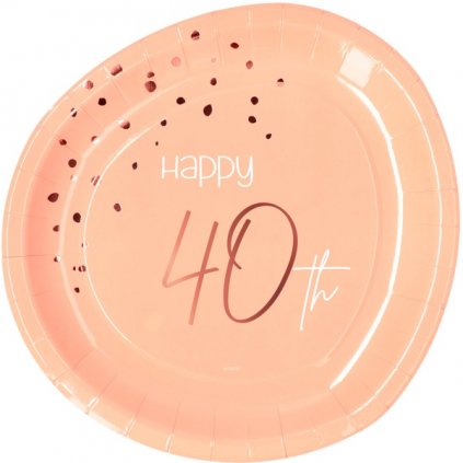 Talíře papírové HB 40 Elegant Lush Blush 23 cm 8 ks