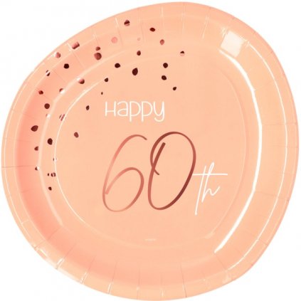Talíře papírové HB 60 Elegant Lush Blush 23 cm 8 ks