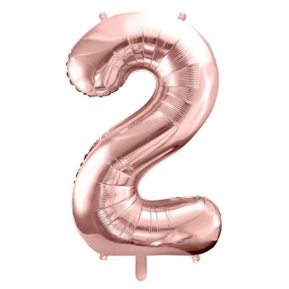 Balónek fóliový číslice 2 růžové zlato 86 cm