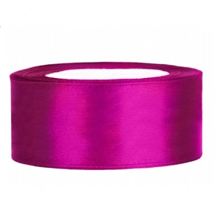 Stuha saténová fuchsie 2,5 cm/25 m