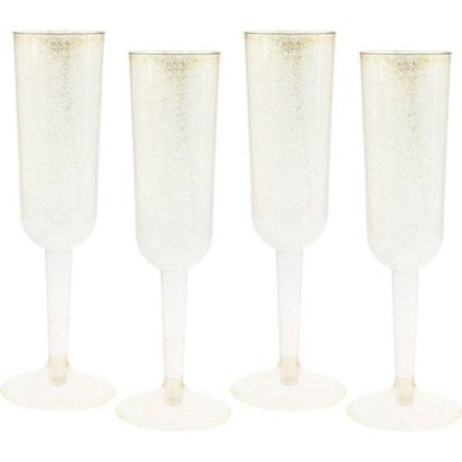 ŠAMPUSKY plastové glitr zlatý 4ks