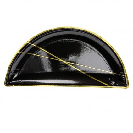 Talíře papírové černé HNY 21,5 x 10,5 cm