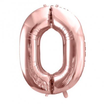 Balónek foliový číslice 0 Rose Gold 35 cm