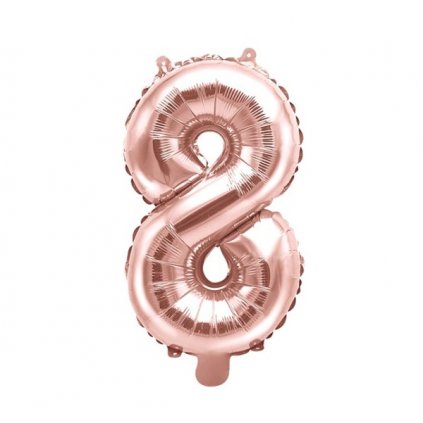Balónek fóliový číslice 8 Rose Gold 35 cm