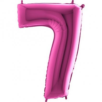 Balónek fóliový číslice 7 růžová 105 cm