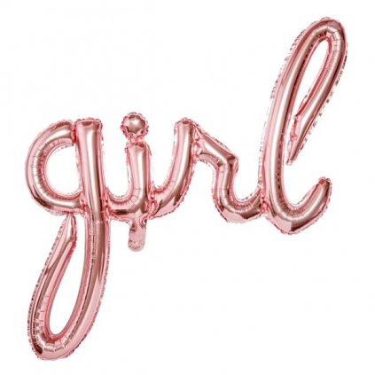 Balonek foliový nápis GIRL rose gold 70x77cm