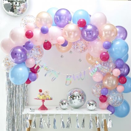Balonkový set na výrobu balonkového oblouku (girlandy). Barva mullticolor pastelové barvy