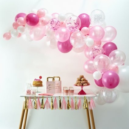Balonkový set na výrobu balonkového oblouku (girlandy). Barva růžová