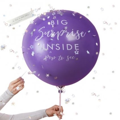 Balón s narozeninovým přáním z přírodního latexu fialový 90 cm