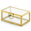 Krabička na snubní prstýnky zlatý rámeček 9 x 5,5 x 4 cm
