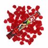 Vystřelovací konfety 40cm lístky růží červené