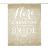 Banner jutový Here comes the bride 41x 51cm
