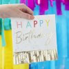 Ubrousky papírové Happy Birthday zlaté třásně