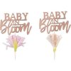 Zápichy na cupcakes Baby in Bloom Rose Gold 12 ks