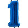 Balónek fóliový číslice 1 modrá 102 cm