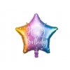 Balónek fóliový Hvězda duhová Happy Birthday 40 cm