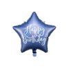 Balónek fóliový Hvězda tmavě modrá Happy Birthday  40 cm